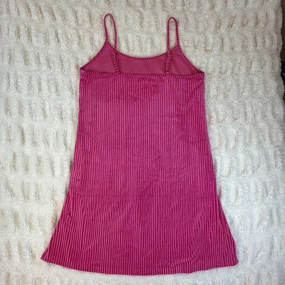 Colsie Pink Ribbed Velvet Cami Mini Dress Womens Medium VN1042782